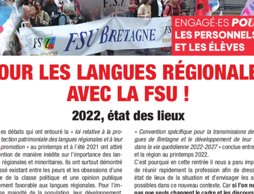Pour les Langues régionales, avec la FSU !