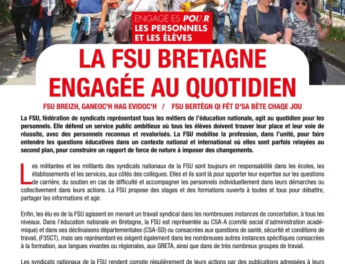 Publication : La FSU Bretagne engagée au quotidien